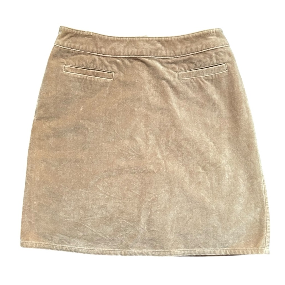 Vintage Y2K J. Crew Velveteen Mini Skirt Tan 90s Grunge Preppy Academia Size 4